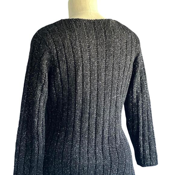 Womens Sweater Size Small Gray Fisherman Coastal Preppy Conservative Modest Cozy - Picture 2 of 7